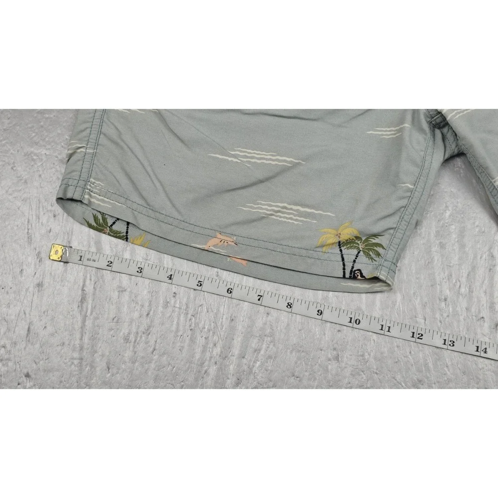 Katin Swim Trunks Mens M Green Hula Girl Mesh Lined Pocket Surf Beachwear Shorts